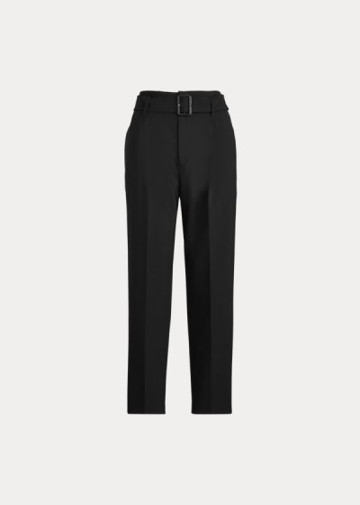 Pantalones Polo Ralph Lauren Mujer Negros - Belted Straight-Leg - CBKVE0759